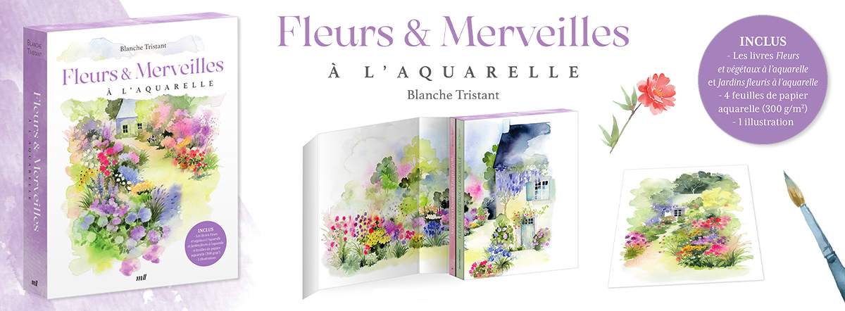 Fleurs et Merveilles à l'aquarelle (coffret)